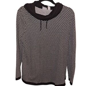 Weekends By Chico's Women's Size Medium Longsleeve Top Black & White Pullover